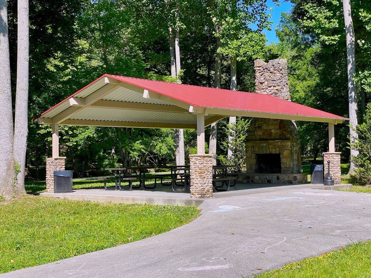 Park building with metal roofing